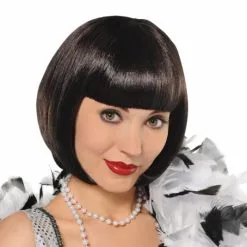 1920'S CYNTHIA DARK BROWN FLAPPER WIG