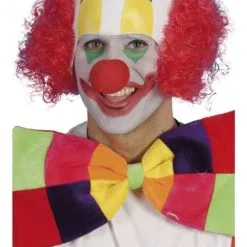 MASK - CLOWN RUBBER TOP HEAD WITH RED CURLY HAIR