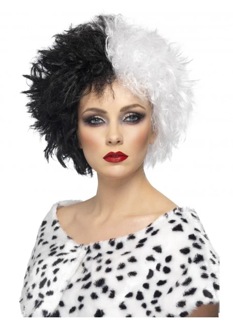 CRUELLA DE VILLE WIG BLACK AND WHITE