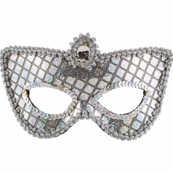 MASK - SILVER BROCADE & SEQUINS