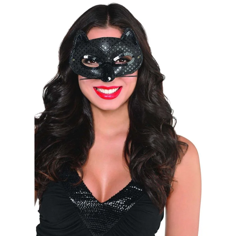 MASK - BLACK SEQUIN CAT