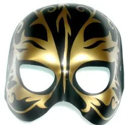 MASK - BLACK & GOLD FANTASY TATTOO MASK