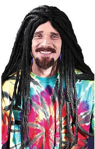 DREADLOCK WIG LONG HIPPIE BLACK