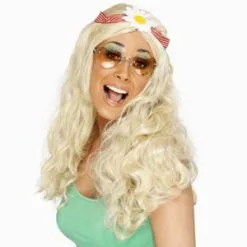 1960'S GROOVY BABY/BLONDE FLOWER POWER WIG