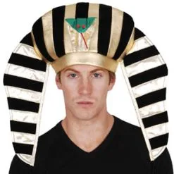 EGYPTIAN HAT GOLD STRIPE WITH SNAKE