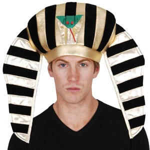 EGYPTIAN HAT GOLD STRIPE WITH SNAKE