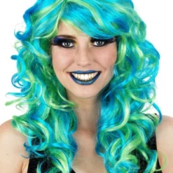 MARISSA SOFT CURL WIG IN BLUE & GREEN