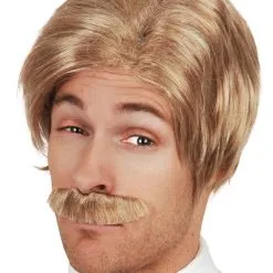 CHUCK BLONDE WIG & MO SET