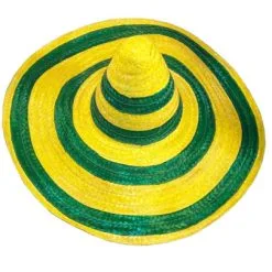 AUSTRALIAN GREEN & GOLD SOMBRERO STRAW HAT