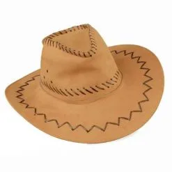 COWBOY HAT - TAN SUEDE TYPE