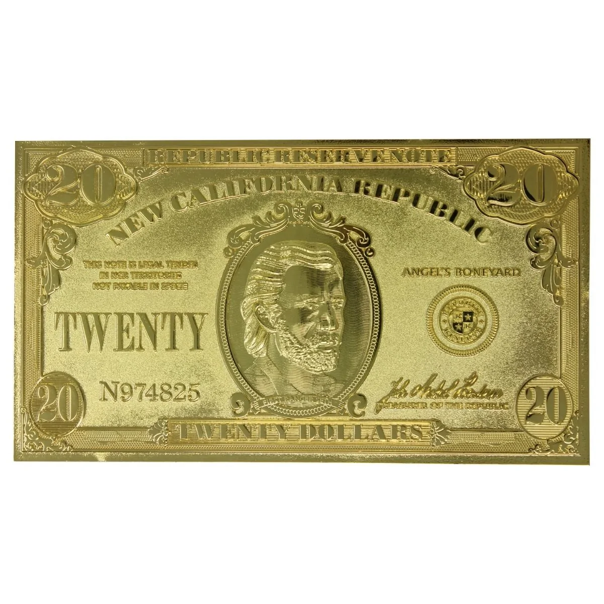 Fallout 24k Gold Plated Limited Edition Replica NCR $20 Bill - Image 7