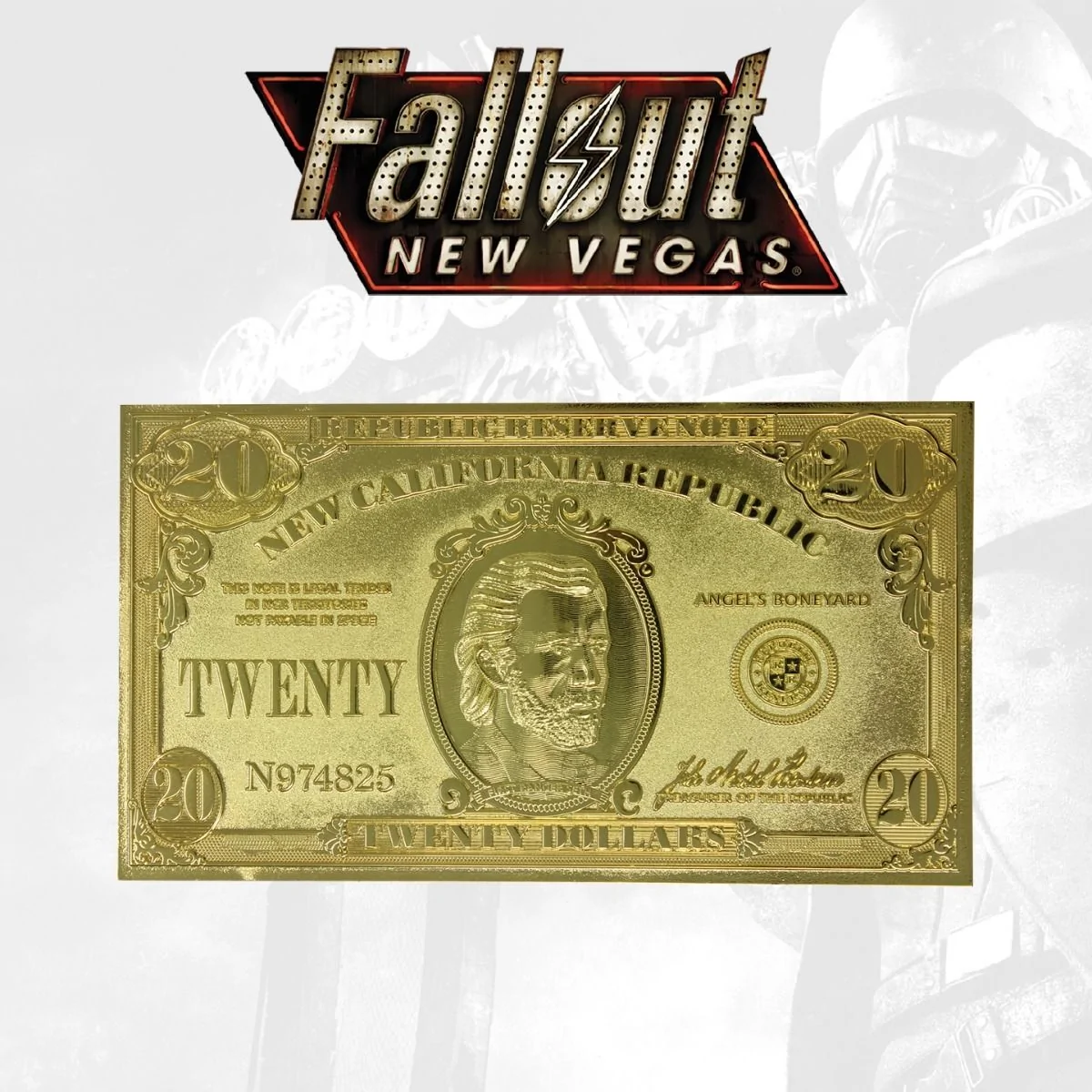 Fallout 24k Gold Plated Limited Edition Replica NCR $20 Bill - Image 2