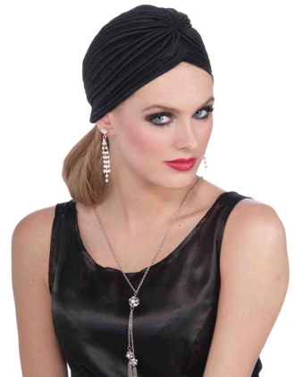 1920'S HOLLYWOOD BLACK OR WHITE TURBAN HAT