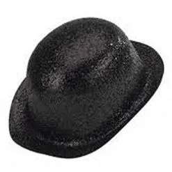 BOWLER HAT BLACK GLITTER