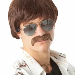 LEADING MAN/BONO STYLE WIG - LIGHT BROWN