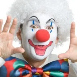 CURLY CLOWN WIG - WHITE