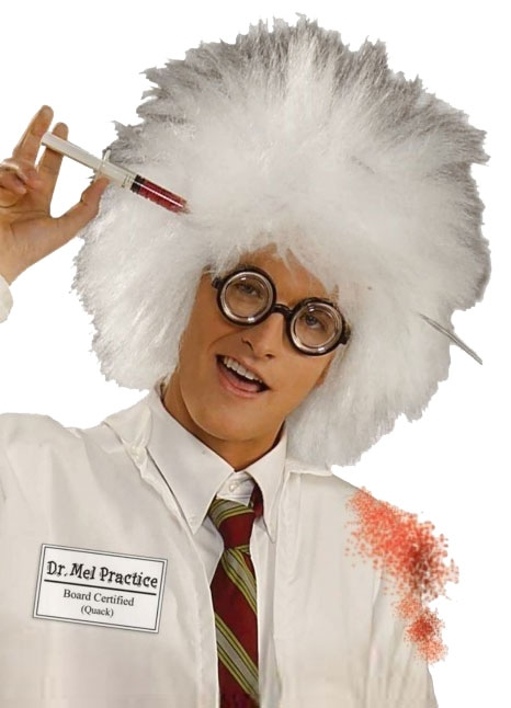 DR MAL PRACTICE MAD SCIENTIST EINSTEIN CRIMPED WHITE WIG