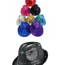 FEDORA SEQUIN HAT IN 8 EYE CATCHING COLOURS