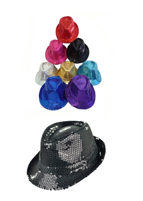 FEDORA SEQUIN HAT IN 8 EYE CATCHING COLOURS