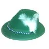ALPINE MALE HAT - GREEN FLOCKED WITH WHITE FEATHER