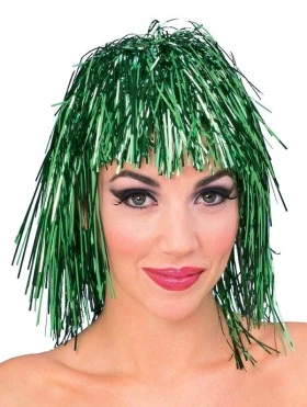 TINSEL WIG - GREEN