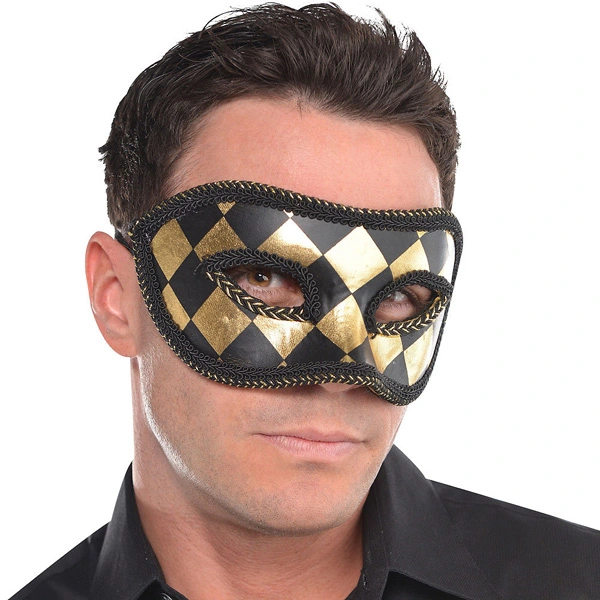 MASK - HARLEQUIN BLACK & GOLD