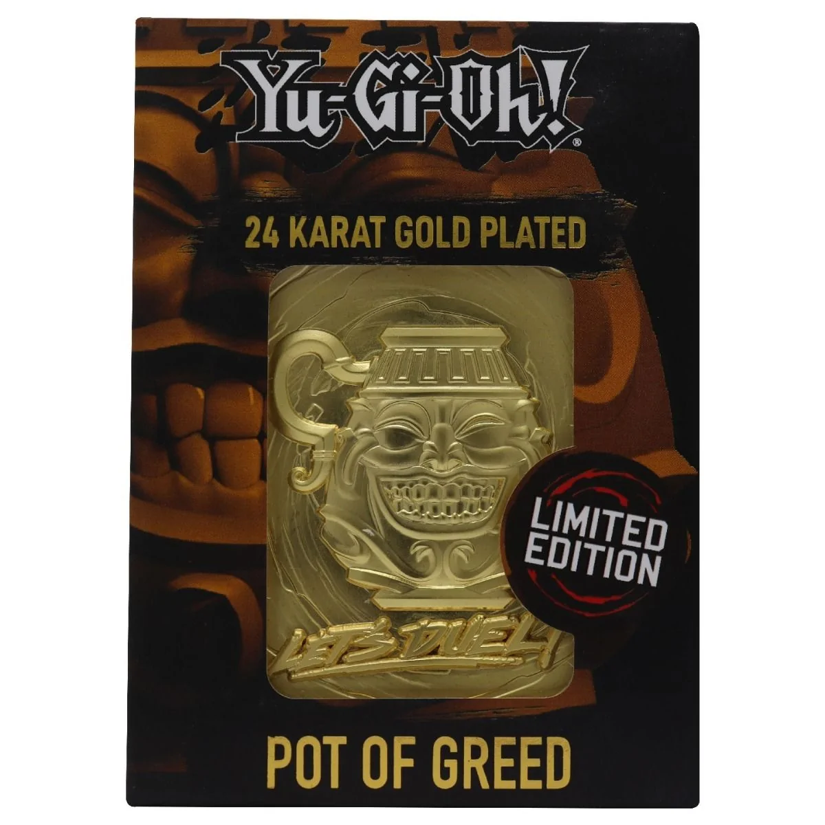 Yu-Gi-Oh Pot Of Greed Limited Edition 24K Gold Plated Metal Card