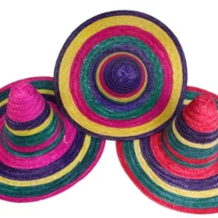 MEXICAN SOMBRERO - COLOURFUL SERAPE BANDS