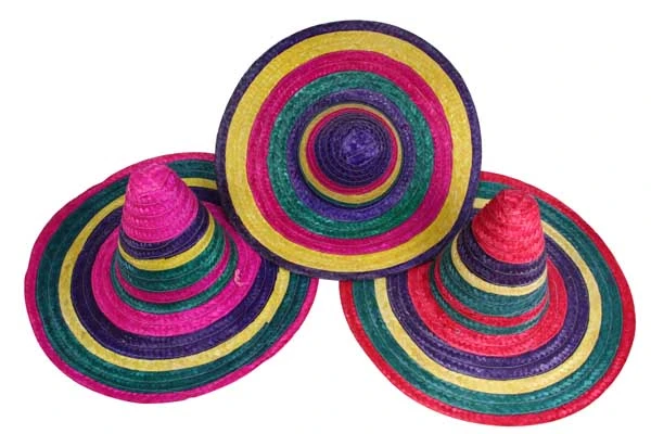 MEXICAN SOMBRERO - COLOURFUL SERAPE BANDS