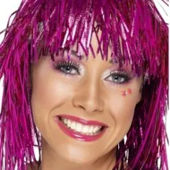 TINSEL WIG - MAGENTA