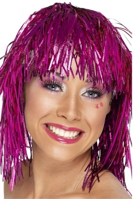 TINSEL WIG - MAGENTA