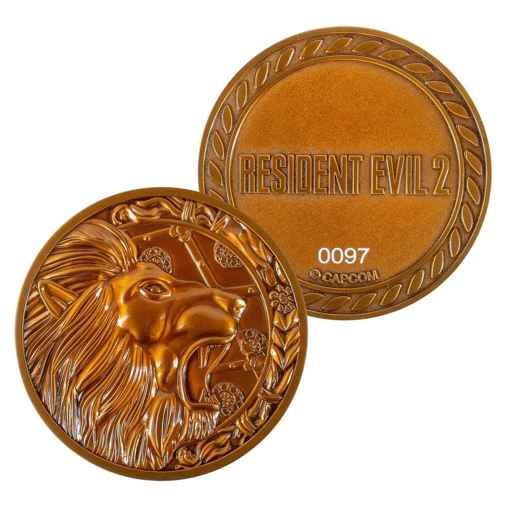 Resident Evil,Capcom Lion Limited Edition Metal Replica R.P.D. Medallion - Image 2