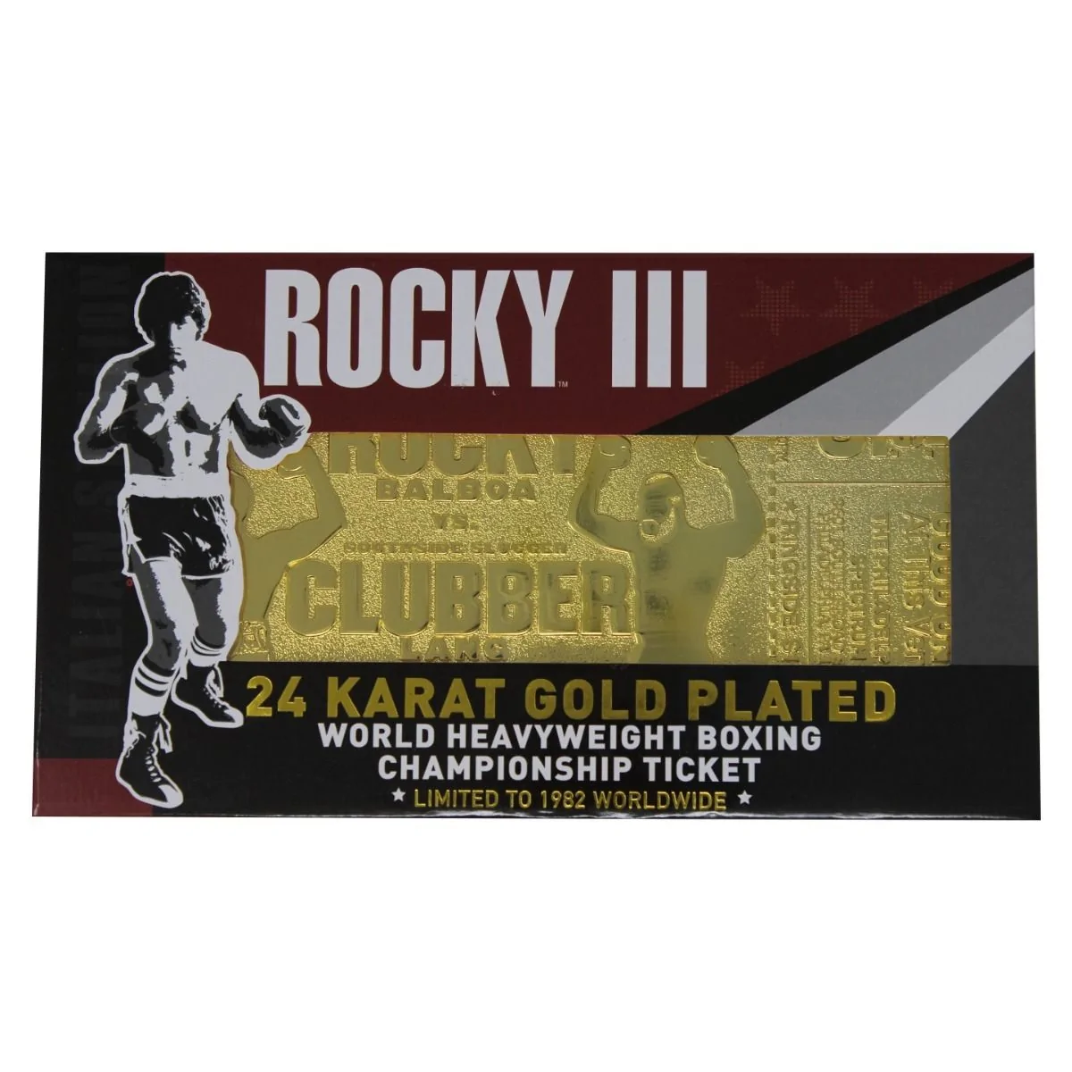Rocky Clubber Lang 24K Gold Plated Limited Edition Fight Ticket