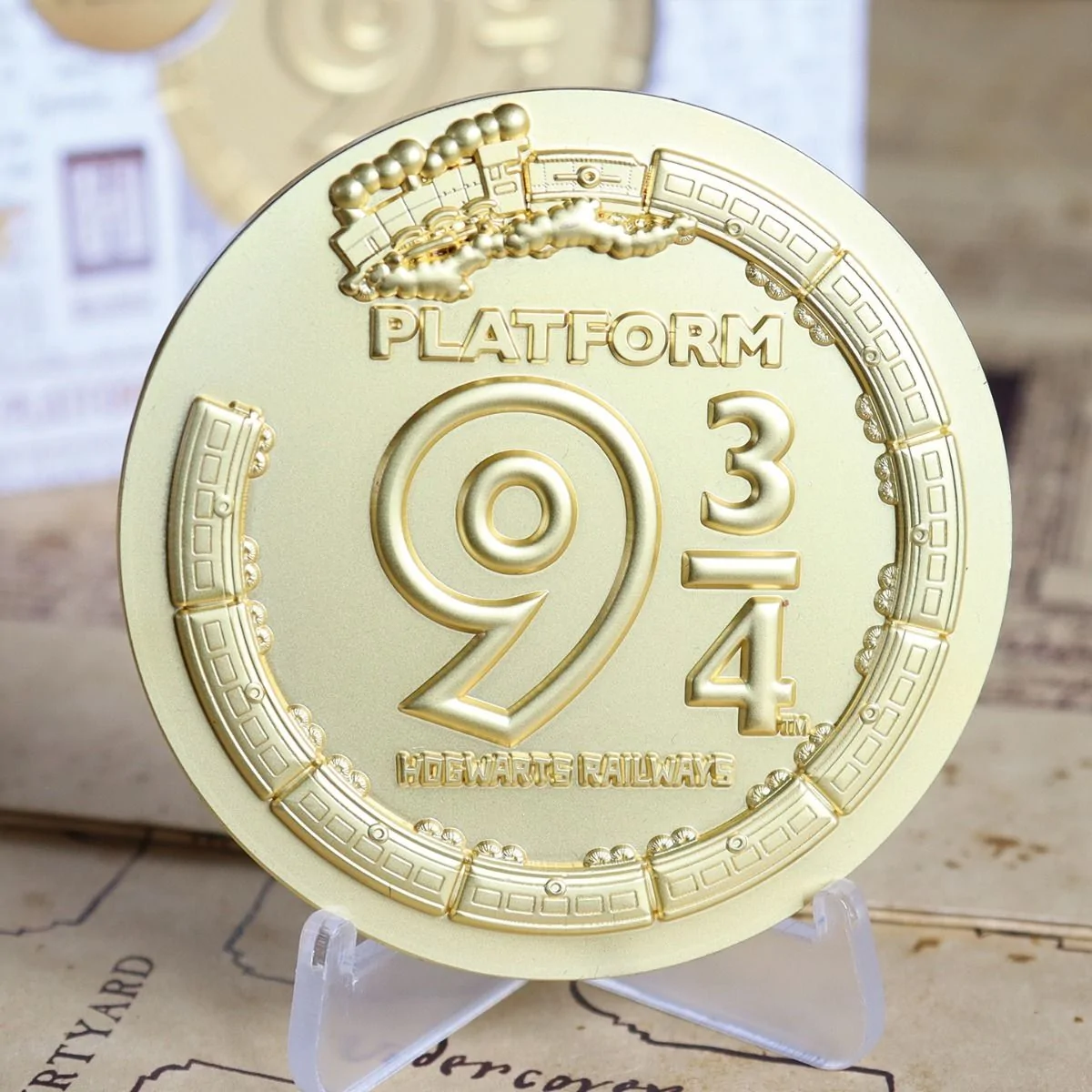 Harry Potter 24K Gold Plated Limited Edition Platform 9 3/4 Medallion - Image 4